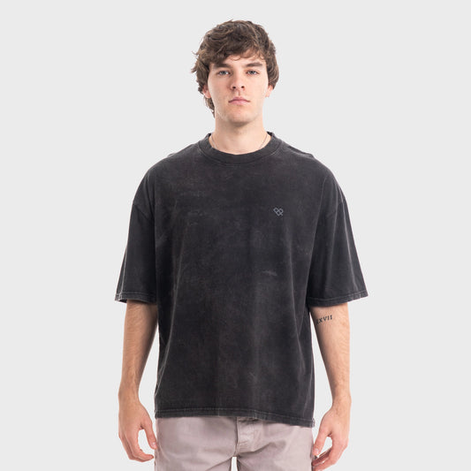 Remera Tibp loose fit iso washed boxy negra gris unisex