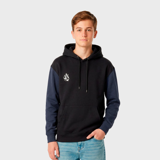Buzo Volcom Hood Bat Print Negro Azul Niños
