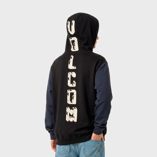 Buzo Volcom Hood Bat Print Negro Azul Niños