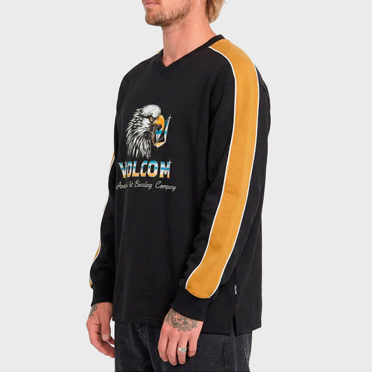 Buzo Volcom Crew Classic Black Tiger Hombre Algodón Estilo Urbano Casual